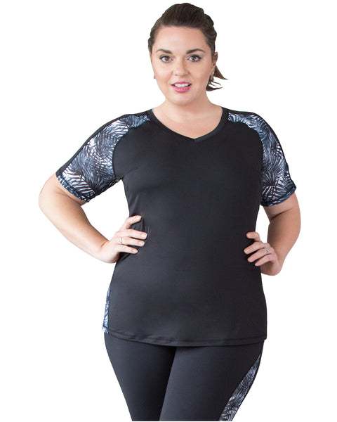 Bree Short Sleeve Sports Top Plus Plus Size | Curvy Chic Sports