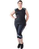 Plus Size Mesh Sculpt Tights with animal print | Curvy Chic Sports