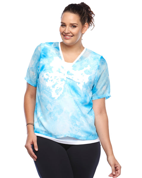 Double Tee Sports Top | Plus Size Activewear