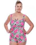 Bronte One Piece Swim Short Suit | Plus Swimwear