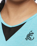 Embroidery and mesh insert detail Zest Short Sleeve Sports Top for Plus Size from Lowanna Australia