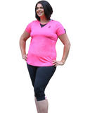 Look great in these 2 tone pink plus size women's tights.