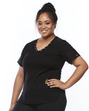 Side View Serene Short Sleeve Sports Shirt by Lowanna Australia - Plus Size Sportswear